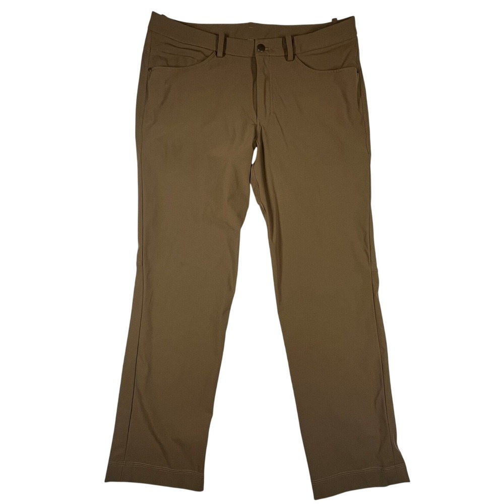 Lululemon Commission Pant Men‎ 34 Brown Slim Tapered Chino Golf Pants *Flaw